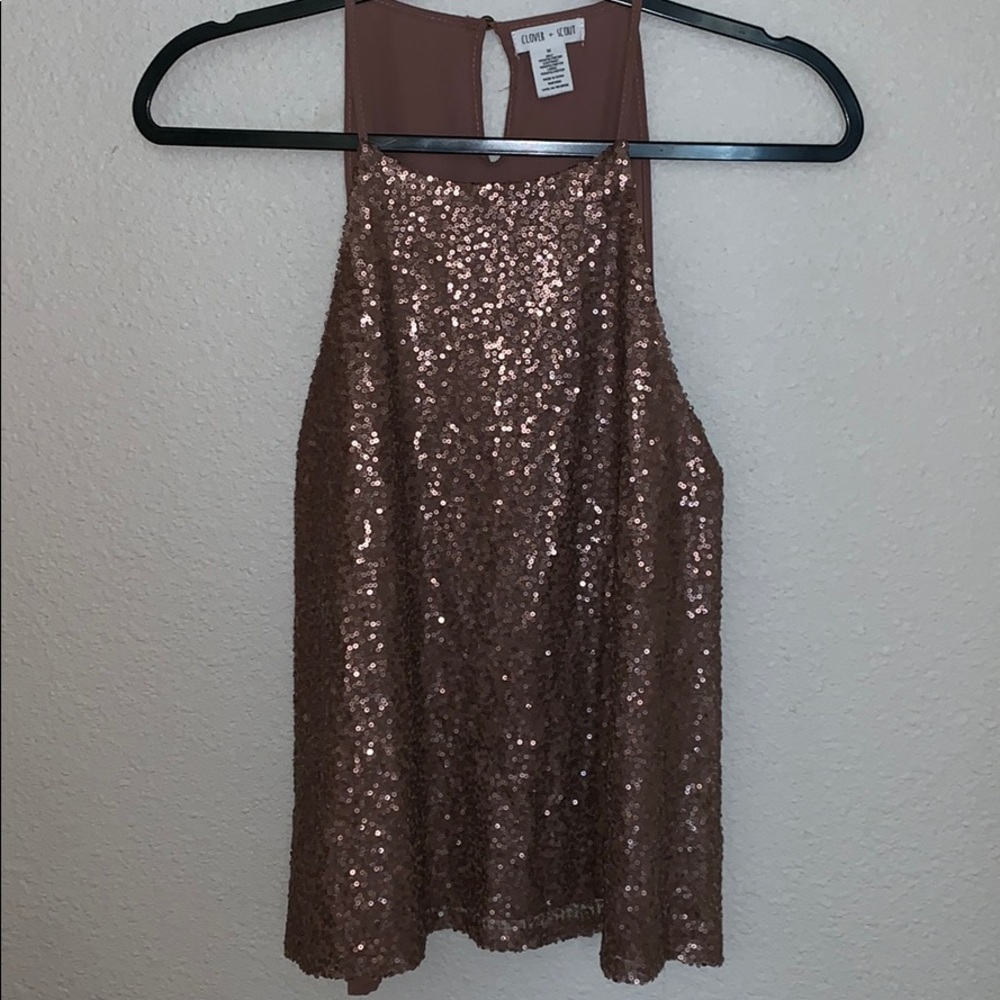 Blush Sequin Swing Tank